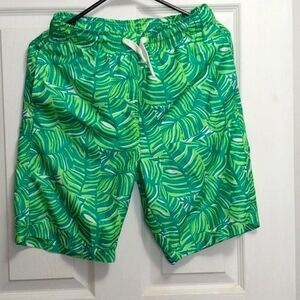 Wave Zone green leaf patterned swim trunks 14/16